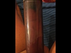 Stroking and pumping my balls with electric penis pump - Screenshot 4 of 16 - Cumming