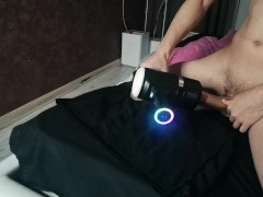 I try new tingon jerking toy and cum hard
