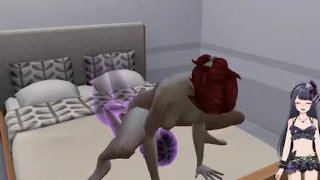 Astral girl licks horny redhead's vagina