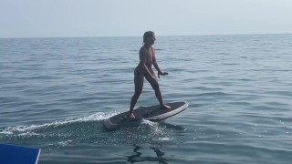 The Guys dare me to Surf Topless in Thong - Pornhub.com
