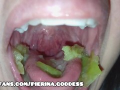 Goddess vore grapes fetish mouth and uvula