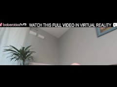 Solo Naughty slut Crystal White plays with a large toy in VR.