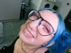 compilation of cum shots on the face of a cute sexy schoolgirl after school