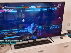 Stepsister fucks with best friend while stepbrother plays videogames - squirt at min. 7.08