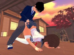 3D Аясе Момо изгоняет духов и пришельцев с Акоруном, Аясе трахается с Акоруном - Screenshot 2 of 16 - Okarun