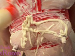 【五十路人妻熟女】マヨネーズメッシー　肥大乳首　おっぱい弄り