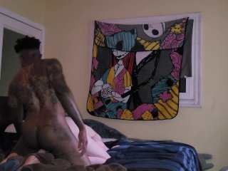 Trans Interracial Hardcore Fuck in my Bed