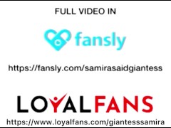 samira throws her tinys on her butt and shrinks them down to micro size.