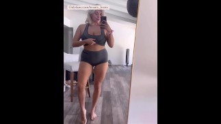 Busty Blonde Tit Drop & Pussy Tease