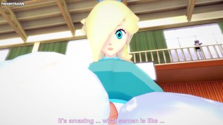 Розалина из Super Mario тренируется с ногами! Хентай от первого лица