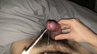 Uncut edging session leads to many cumshots in POV