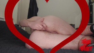 trans man takes clear toy up the ass