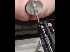 Fist dildo pounding my bucket with my fuck machine