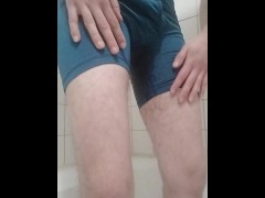Trans guy peeing in his boxers