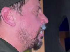 watching the walk away while tasting his cum 8/16