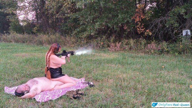 Hardcore Stress Shooting Drills On Range Day - Redhead Country Girl With a Gun Fucking And Shooting