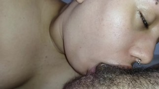 first blowjob of the day I love feeling his cock still soft inside my mouth slowly hard🍌🥛✅️💦😋😵