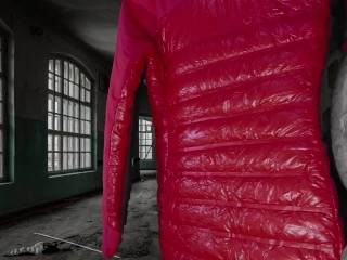 Cuming on Soft Shiny Pink Titanium Girlfriend's Jacket