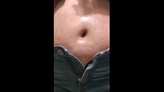 Putting some deodorant in my belly and navel