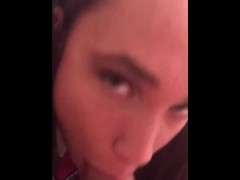 Role play. Horny young woman shows her tits to the teacher in exchange for a sweet BLOWJOB
