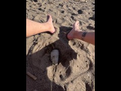 public beach caught peeing