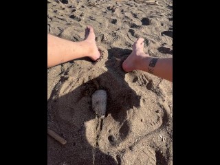 public beach caught peeing