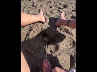 Public Beach Caught Peeing