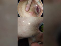 Showing off  with a cum filled happy ending