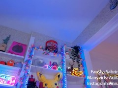 Crazy girl with huge ice cube!