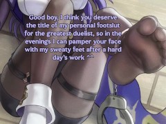Clorinde challenges you to a duel! (try not to cum, foot fetish, femdom)