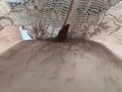 Rubbing that nice lace on my little hairy pussy # Camel toe POV hairy wet pussy