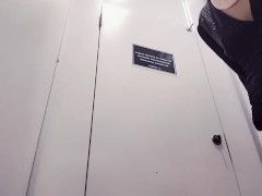 The amateur brunette tries on clothes naked. Sexy wife shaves her hair