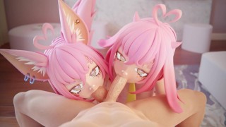 Your Cock Gets Sucked By Two Sultry Anime Girls