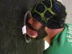 Gloryhole Worshipping, Edging and Milking Some Daddy Dick - Screenshot 10 of 16 - Beard