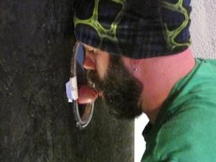 Gloryhole Worshipping, Edging and Milking Some Daddy Dick - Screenshot 5 of 16 - Beard