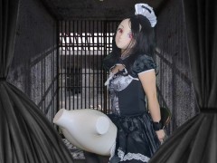 HENTAI Aibu。牢獄。メイド。枕でオナニー。
