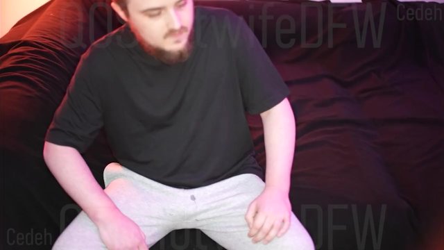 Cuckold Cums in Pants Watching a Gangbang