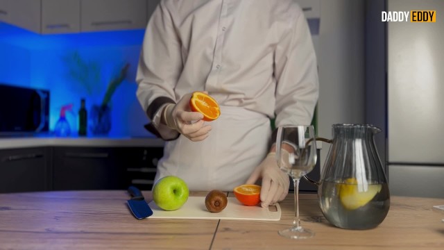 The cook couldn't resist and started masturbating a big cock in the kitchen