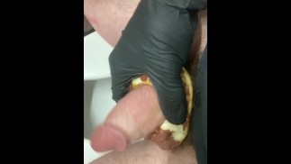 I fuck a chocolate dipped donut in public washroom