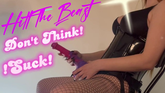 Don Think Suck ! - Sissy трахает лицо страпоном для конского члена - промо редактирования подписи!