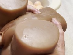 Tantaly Sex Doll Fuck POV with Penis Sleeves And Cum On Ass Finish