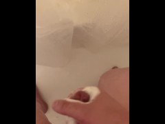Watch my soapy cock get stroked and cum