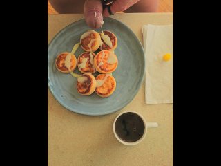 Cheesecakes for the good girl. Watch my hands and enjoy