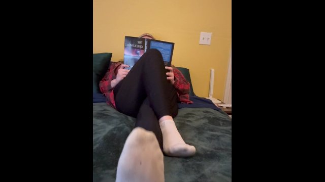 Staring at my feet while I ignore you and read