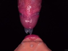 CLOSE UP: BEST Bottom View CONDOM BLOWJOB! She BROKE the CONDOM and STARTS PLAYING with CUM! ASMR 4K