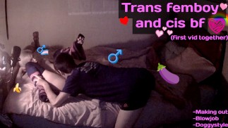Trans femboy and his cis bf; first vid together!!