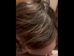 Milf sucks the cum out of stranger!