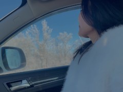 Измена мужу. Публичный минет в зимнем лесу. Камшот. С разговорами 2/16