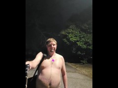 Exhibitionist Man Walking butt naked down the neighborhood at night in the cold