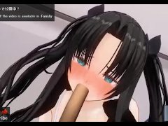 無修正エロアニメ　　遠坂凛がシロウを手コキ、フェラ、アナル責めでオナサポ　AIボイス 10/16